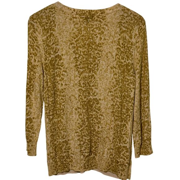 Talbots Size Large Animal Print Cardigan Sweater - Picture 5 of 8